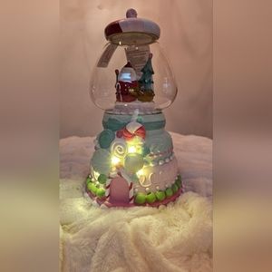 Peppermint Square Pastel Musical Candy Machine 13.5" Santa Christmas Gumball